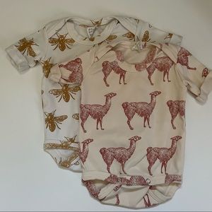 Kate Quinn bundle two printed onesies neutral camel bees